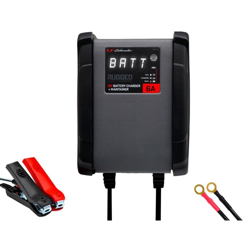 CARGADOR DE BATERÍAS + CARGA DE MANTENIMIENTO 12V 6A RUGGED SPX 459 SCHUMACHER CARGADOR DE BATERÍAS + CARGA DE MANTENIMIENTO 12V 6A RUGGED SPX 459 SCHUMACHER