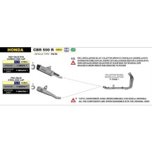 COLECTOR DE CARRERAS DE ACERO INOXIDABLE ARROW HONDA CBR 500 R 2024