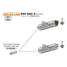 RACOR DE CARRERAS DE ACERO INOXIDABLE ARROW KTM 690 SMC R 2021-2023