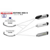 COLECTOR DE CARRERAS DE ACERO INOXIDABLE ARROW KYMCO XCITING 400I S 2018-2020