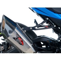 SOPORTE DE ESCAPE + PLACA ESTRIBERAS TRASERA R&G SUZUKI GSX-R 1000 / R 2017-2022