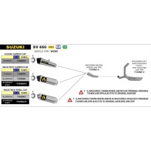 SILENCIADOR RACE TECH ARROW ALUMINIO OSCURO ACERO INOXIDABLE SUZUKI SV 650 2021-2024