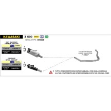 SILENCIADOR INDY RACE EVO ALUMINIO CARBONO OSCURO ARROW KAWASAKI Z 500 2024