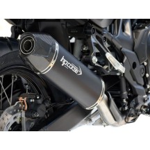 SILENCIADOR DE ESCAPE SP-1 CARBONO CORTO NEGRO HP CORSE HONDA TRANSALP XL 750 2023-2024