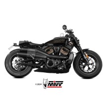 PAR DE SILENCIADORES HR-1 NEGRO ACERO INOX CARBONO MIVV HARLEY DAVIDSON SPORTSTER 1250 S 21-24
