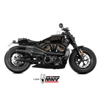 PAR DE SILENCIADORES HR-1 NEGRO ACERO INOX CARBONO MIVV HARLEY DAVIDSON SPORTSTER 1250 S 21-24