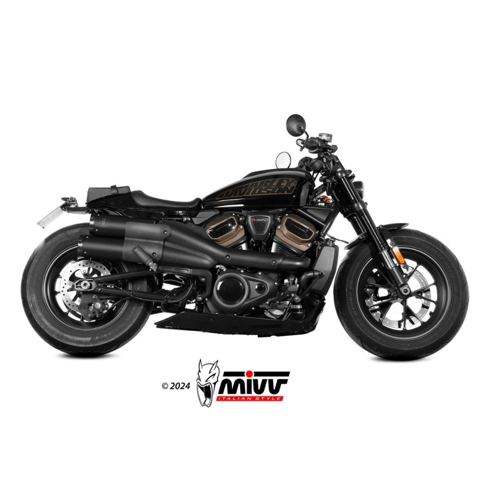 PAR DE SILENCIADORES HR-1 NEGRO ACERO INOX CARBONO MIVV HARLEY DAVIDSON SPORTSTER 1250 S 21-24