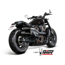 PAR DE SILENCIADORES HR-1 NEGRO ACERO INOX CARBONO MIVV HARLEY DAVIDSON SPORTSTER 1250 S 21-24