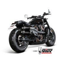 PAR DE TERMINALES HR-1 ACERO INOXIDABLE NEGRO MIVV HARLEY DAVIDSON SPORTSTER 1250 S 21-24