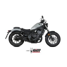 SILENCIADOR HR-1 NEGRO ACERO INOXIDABLE TAPÓN LARGO CARBONO MIVV HONDA CMX 500 REBEL 2022-2024