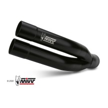 SILENCIADOR MIVV DOBLE GUN ACERO INOXIDABLE NEGRO YAMAHA R25 2015-2024