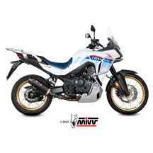 SILENCIADOR MIVV OVALADO NEGRO DE ACERO INOXIDABLE CON PROTECCIÓN TÉRMICA HONDA XL 750 TRANSALP 2023-2024