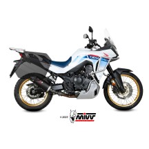 SILENCIADOR MIVV OVALADO NEGRO DE ACERO INOXIDABLE CON PROTECCIÓN TÉRMICA HONDA XL 750 TRANSALP 2023-2024