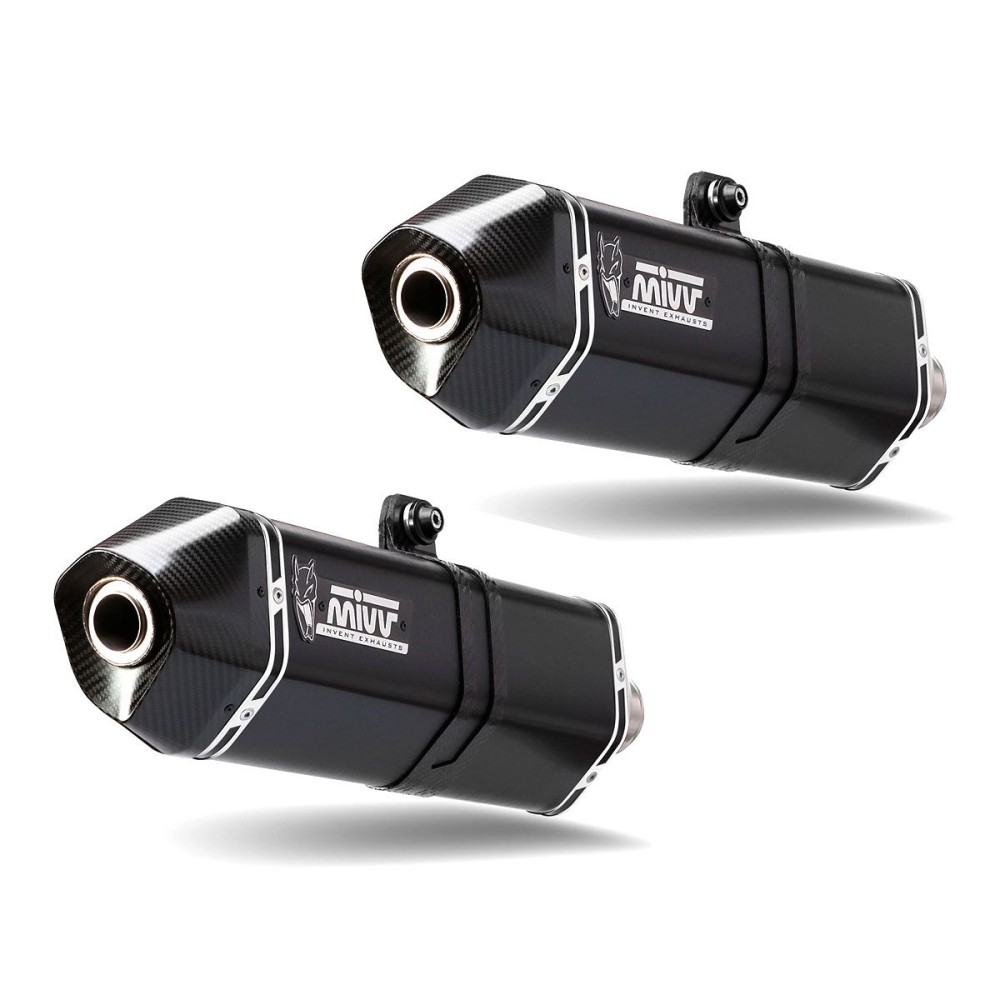 PAR DE SILENCIADORES MIVV SPEED EDGE ACERO INOXIDABLE NEGRO SUZUKI GSX-R 1300 HAYABUSA 2021-2024