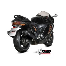 PAR DE SILENCIADORES MIVV SPEED EDGE ACERO INOXIDABLE NEGRO SUZUKI GSX-R 1300 HAYABUSA 2021-2024