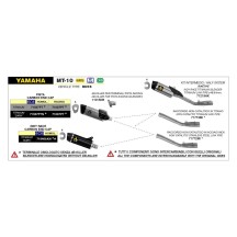 SILENCIADOR ARROW RACING TRACK TITANIO NEGRO YAMAHA MT-10 2022-2024