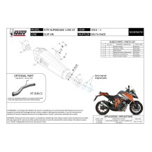 SILENCIADOR MIVV DELTA RACE ACERO INOXIDABLE NEGRO KTM 1290 SUPER DUKE GT 2016-2024