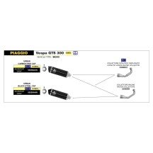 SILENCIADOR URBAN ARROW ALUMINIO NEGRO CARBONO VESPA GTS 300 HPE 2021-2022