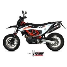 SILENCIADOR MIVV OVALADO ACERO NEGRO CARBONO KTM 690 SMC R / ENDURO R 2021-2024