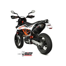 SILENCIADOR MIVV OVALADO ACERO NEGRO CARBONO KTM 690 SMC R / ENDURO R 2021-2024