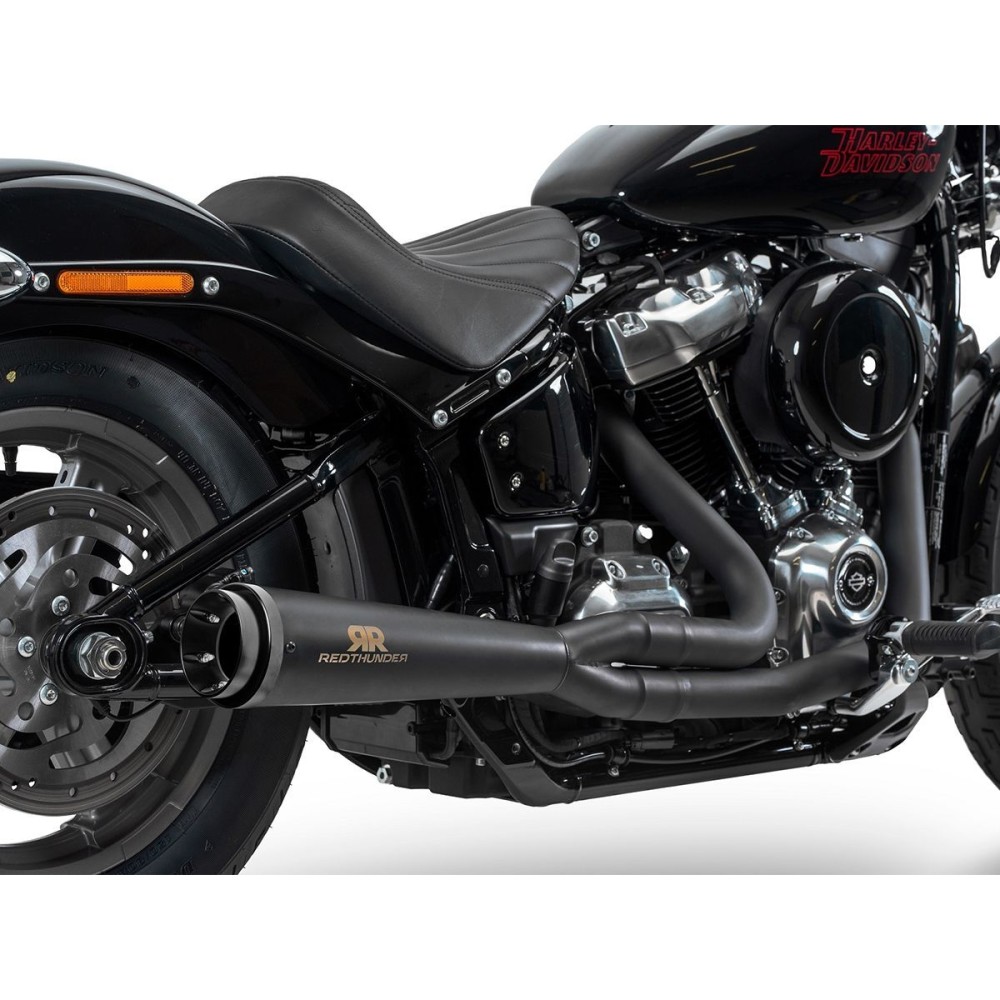 ESCAPE COMPLETO NEGRO 2:1 RED THUNDER HARLEY DAVIDSON SOFTAIL M8 2018-2024 RACE