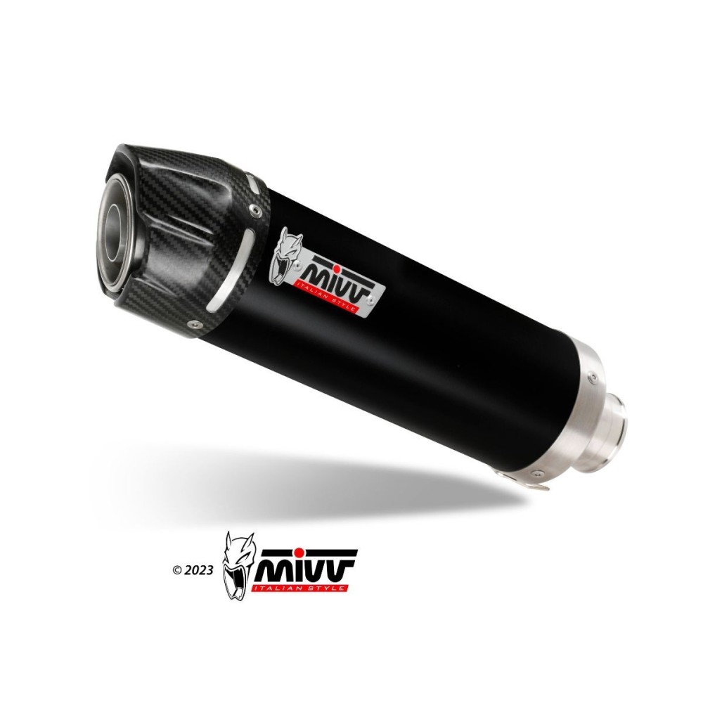 SISTEMA COMPLETO MIVV GP NEGRO ACERO INOXIDABLE COPA DE CARBONO VOGE BRIVIDO 125 R 2023-2024