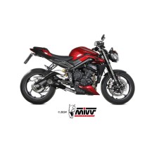 SISTEMA COMPLETO X-M5 ACERO INOXIDABLE NEGRO MIVV TRIUMPH STREET TRIPLE 765 R / RS 2023-2024