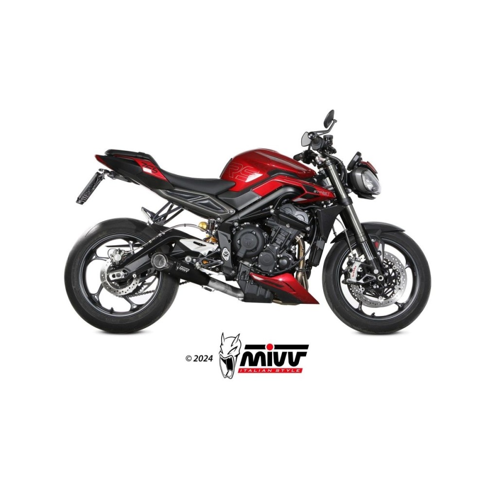 SISTEMA COMPLETO X-M5 ACERO INOXIDABLE NEGRO MIVV TRIUMPH STREET TRIPLE 765 R / RS 2023-2024 SISTEMA COMPLETO X-M5 ACERO INOXIDABLE NEGRO MIVV TRIUMPH STREET TRIPLE 765 R / RS 2023-2024