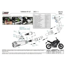 ESCAPE COMPLETO 2X1 MIVV DELTA RACE NEGRO ACERO INOXIDABLE YAMAHA MT-07 / FZ-07 2021-2024