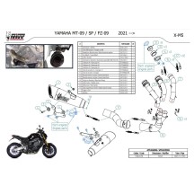 ESCAPE COMPLETO MIVV X-M5 ACERO INOXIDABLE NEGRO YAMAHA MT-09 / SP / FZ-09 2021-2023