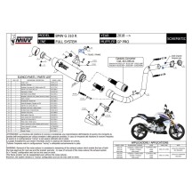 ESCAPE COMPLETO MIVV SPORT GP PRO ACERO NEGRO BMW G 310 GS 2017-2024