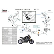 ESCAPE COMPLETO MIVV ALTO X-M1 NEGRO ACERO INOXIDABLE YAMAHA MT-09 / FZ-09 2021-2023