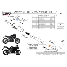 ESCAPE COMPLETO MIVV STANDARD X-M1 ACERO INOXIDABLE NEGRO YAMAHA MT-125 2020-2024