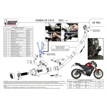 ESCAPE MIVV GP PRO ALTO COMPLETO ACERO INOXIDABLE NEGRO HONDA CB 125 R 2021-2024