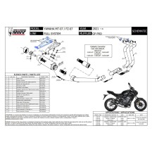 ESCAPE COMPLETO 2X1 GP PRO NEGRO ACERO INOXIDABLE MIVV YAMAHA MT-07 / FZ-07 2021-2024