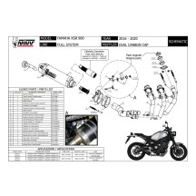 ESCAPE COMPLETO 3X1 MIVV OVAL CARBONO YAMAHA XSR 900 2016-2020