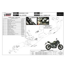 ESCAPE COMPLETO 2X1 MIVV OVAL TITANIO CARBONO KAWASAKI Z650 2017-2023