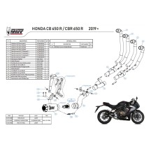 ESCAPE COMPLETO MIVV SPORT MK3 ACERO NEGRO HONDA CB 650 R 2019-2023