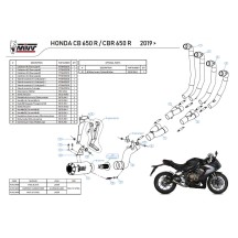 ESCAPE COMPLETO MIVV SPORT MK3 CARBONO HONDA CB 650 R 2019-2023