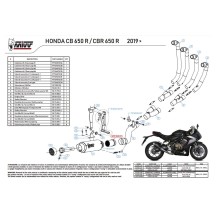 ESCAPE COMPLETO MIVV SPORT GP PRO TITANIO HONDA CB 650 R 2019-2023