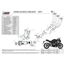 ESCAPE COMPLETO MIVV SPORT DELTA RACE ACERO CARBONO HONDA CBR 650 R 2019-2023