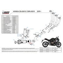 ESCAPE COMPLETO MIVV SPORT DELTA RACE ACERO INOXIDABLE NEGRO HONDA CBR 650 R 2019-2023