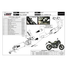 ESCAPE COMPLETO 2X1 MIVV OVALADO CARBONO KAWASAKI Z650 2017-2023