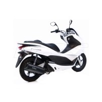 ESCAPE COMPLETO LEOVINCE GRANTURISMO NEGRO MATE INOX INOX HONDA PCX 150 12-16