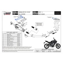 ESCAPE COMPLETO 2X1 MIVV DELTA RACE HIGH NEGRO ACERO INOXIDABLE YAMAHA MT-07 / FZ-07 2014-2024