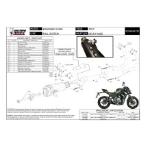 ESCAPE COMPLETO 2X1 MIVV DELTA RACE NEGRO ACERO INOXIDABLE KAWASAKI Z650 2017-2023