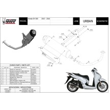 MIVV URBAN COMPLETE EXHAUST STAINLESS STEEL HONDA SH 300 2015-2016