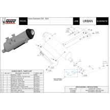 ESCAPE COMPLETO 1X1 MIVV URBAN INOX KYMCO DOWNTOWN 350 2015-2016