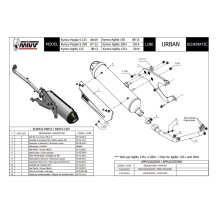 ESCAPE COMPLETO 1X1 MIVV URBAN INOX KYMCO PEOPLE S 200 2007-2012