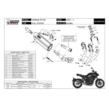 ESCAPE COMPLETO 3X1 MIVV SOUND STEEL NEGRO YAMAHA MT-09 2013-2020